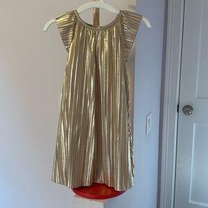 Carters 5t gold metallic dress worn once, like new